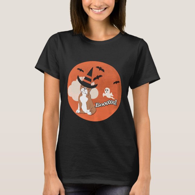 Camiseta Halloween Perro de Boston Terrier Dog Halloween Ma (Anverso)