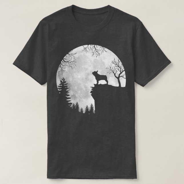 Camiseta Halloween Perro Frenchie Tee Frenchie Dog Moon How (Diseño del anverso)