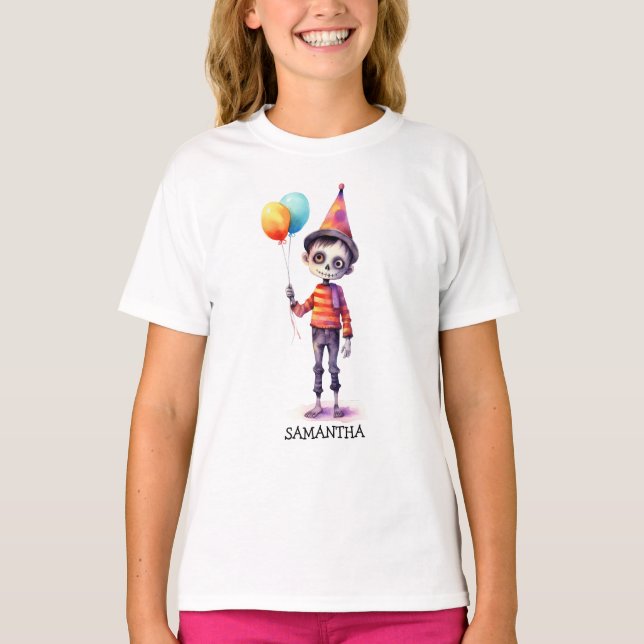 Camiseta Halloween Personalizado Cute Kid Zombie (Anverso)