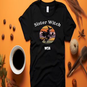 Camiseta Halloween personalizado Hermana Mujer Retro