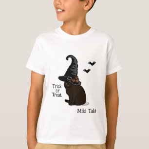 Camiseta Halloween Personalizado Whimsical Funny Cat Modern