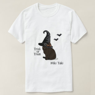 Camiseta Halloween Personalizado Whimsical Funny Cat Modern