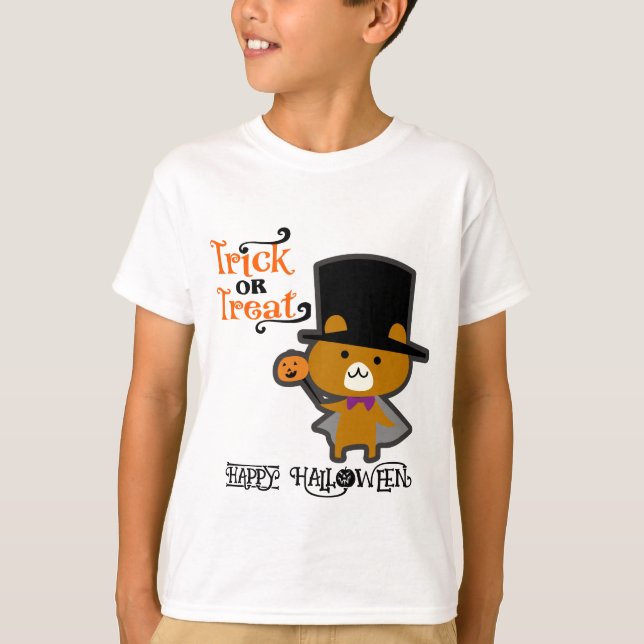 Camiseta Halloween Personalizado Whimsical Funny Cuear Oso (Anverso)
