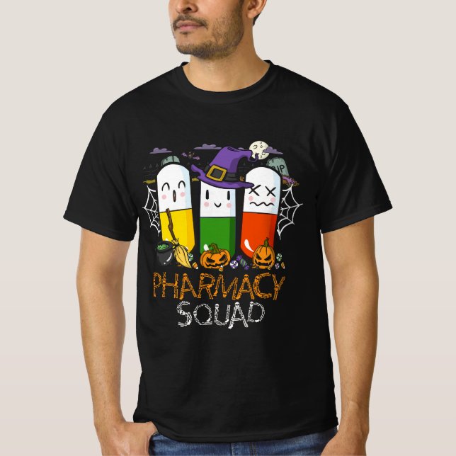 Camiseta Halloween Pharmacy Squad PIlls Farmacéutico (Anverso)
