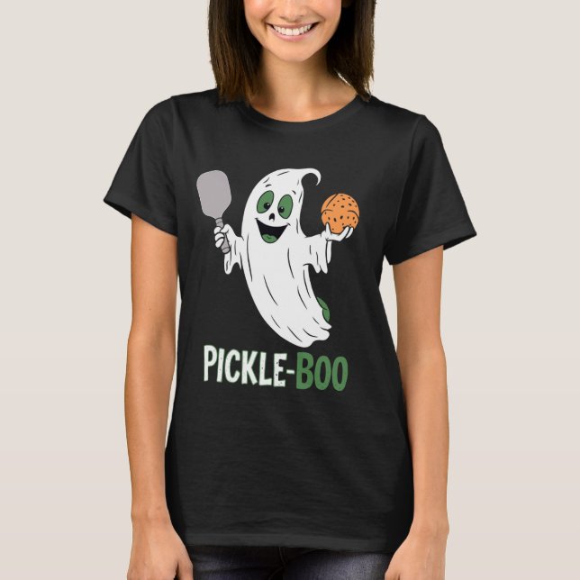 Camiseta Halloween Pickleball Pickle Ghost Boo Pickleball P (Anverso)