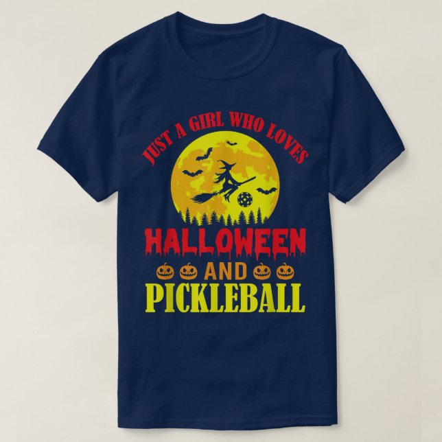 Camiseta Halloween Pickleball Tee Sólo Un Chica A Quien Le  (Diseño del anverso)