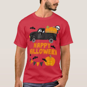 Camiseta Halloween Pickup Truck Pumpkin Feliz Halloween Tru