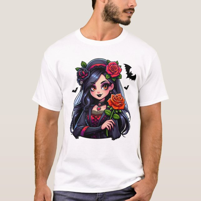 Camiseta Halloween Pin Up Witch Art (Anverso)