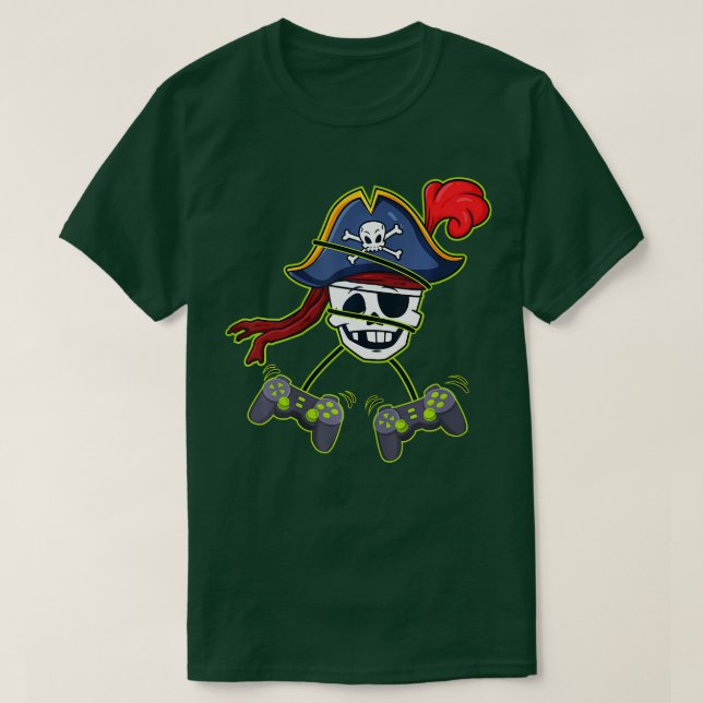 Camiseta Halloween Pirate Skeleton Video Controllers Boys (Diseño del anverso)