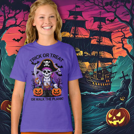 Camiseta Halloween Pirate Trick or Treat or Walk the Plank