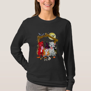 Camiseta Halloween Pitbull Brull Pumpkin Mummy Pitbull Dog