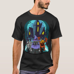 Camiseta Halloween Pitbulls Mummy Witch Devil Pitbull Dog T