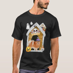 Camiseta Halloween Pomeranian Dog Witch Haunty