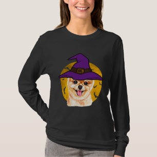 Camiseta Halloween Pomeranian Witch Gorra Funny
