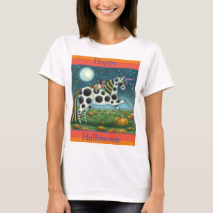 Camiseta HALLOWEEN PONY Y BAT CAT Fantasía Caballo