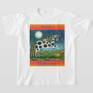 Camiseta HALLOWEEN PONY Y BAT CAT Fantasía Caballo