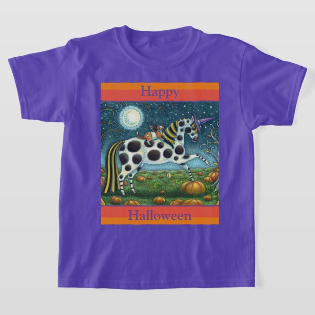 Camiseta HALLOWEEN PONY Y BAT CAT Fantasía Caballo (Distribución)