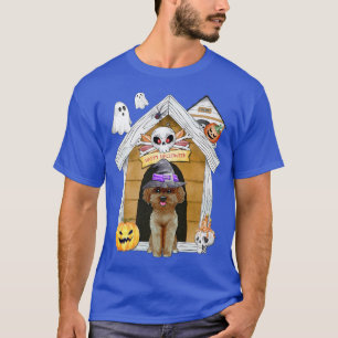 Camiseta Halloween Poodle Dog Witch Hauned House