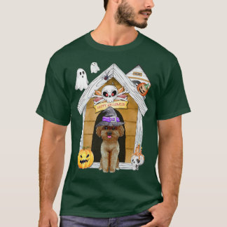 Camiseta Halloween Poodle Dog Witch Hauned House