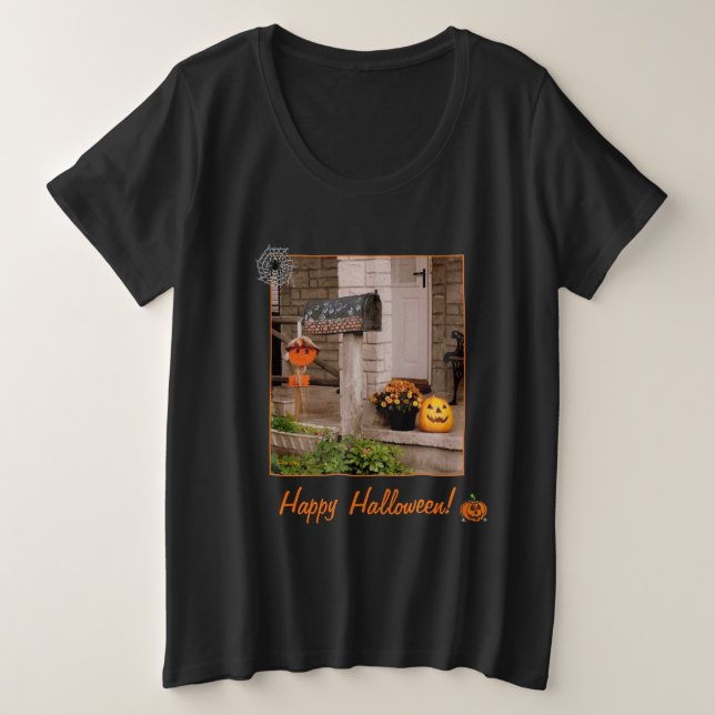 Camiseta 'Halloween Porch', más grande (Anverso del diseño)