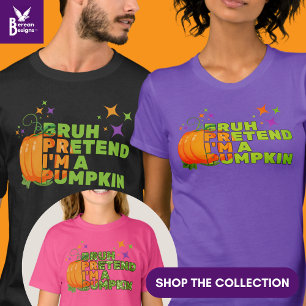Camiseta Halloween PRETENDE QUE SOY UNA CAÍDA DE PUMPKIN