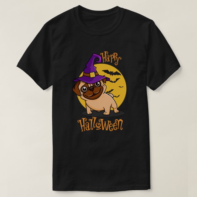 Camiseta Halloween Pug (Diseño del anverso)