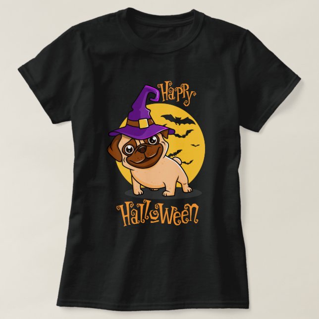 Camiseta Halloween Pug (Diseño del anverso)