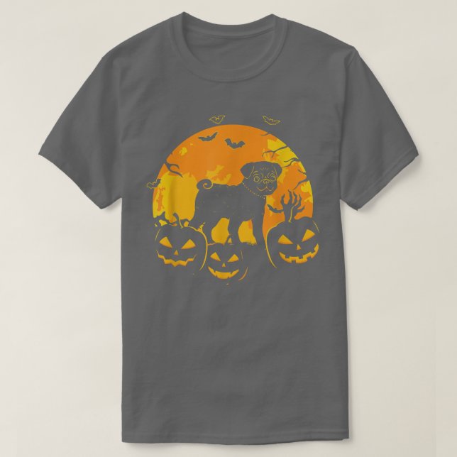 Camiseta Halloween Pug Jack O Lantern Dompkin Funny T-S (Diseño del anverso)