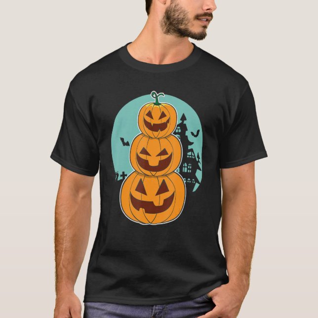 Camiseta Halloween Pumpkin And Cute Totem With Jack o lante (Anverso)