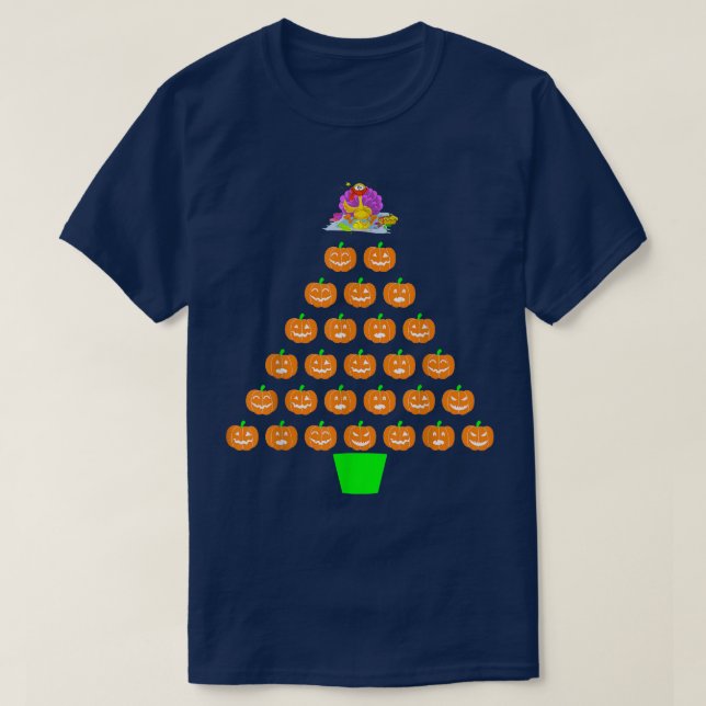 Camiseta Halloween Pumpkin Christmas Tree Thanksgiving Turk (Diseño del anverso)