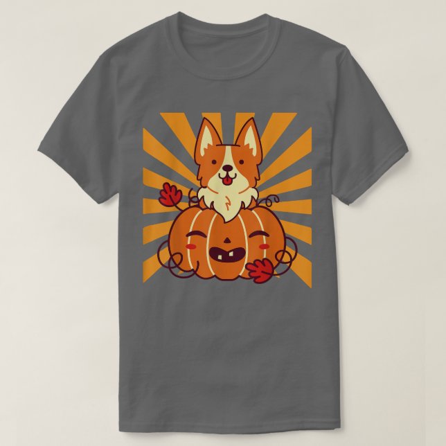 Camiseta Halloween Pumpkin Corgi  (Diseño del anverso)