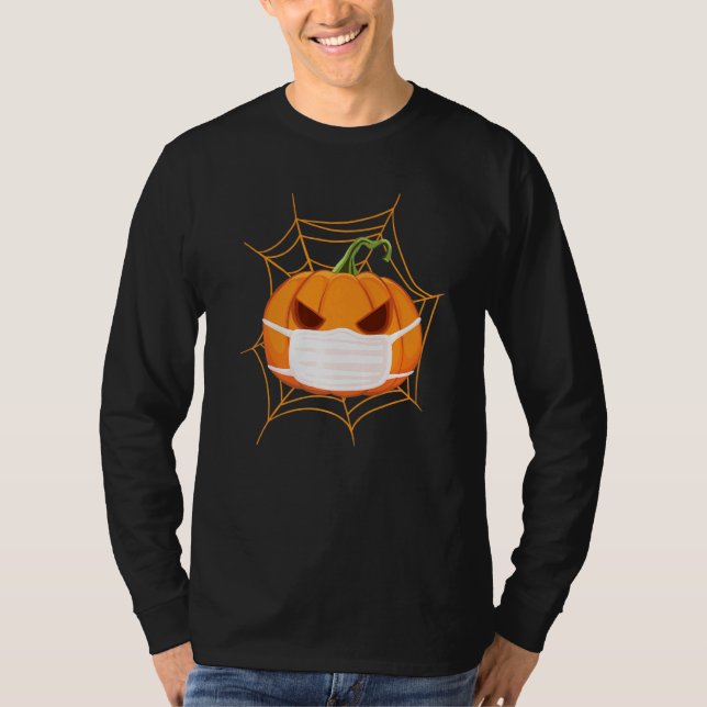 Camiseta Halloween Pumpkin Costume 2020 With Face Mask (Anverso)
