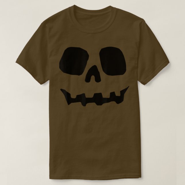 Camiseta Halloween Pumpkin Face Jack o' lantern Lazy Costum (Diseño del anverso)