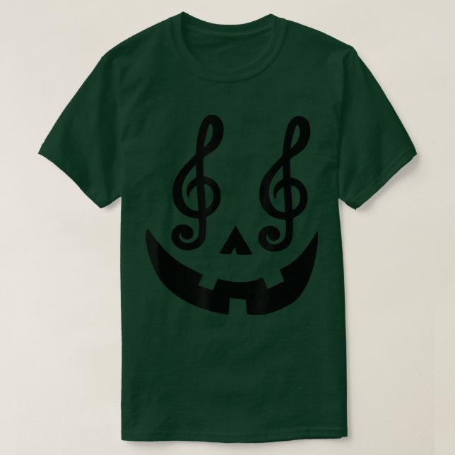 Camiseta Halloween Pumpkin Face Music Notes Teacher de músi (Diseño del anverso)