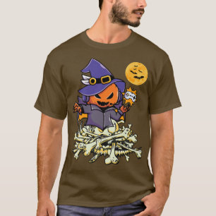 Camiseta Halloween Pumpkin Gamer Ghost Wizard Niños Tee