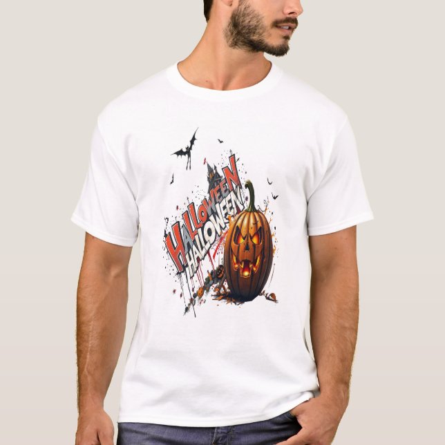 Camiseta halloween pumpkin graffiti art (Anverso)