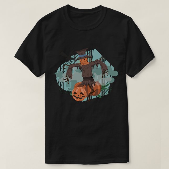 Camiseta Halloween Pumpkin Scarecrow (Diseño del anverso)
