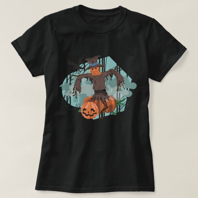 Camiseta Halloween Pumpkin Scarecrow (Diseño del anverso)
