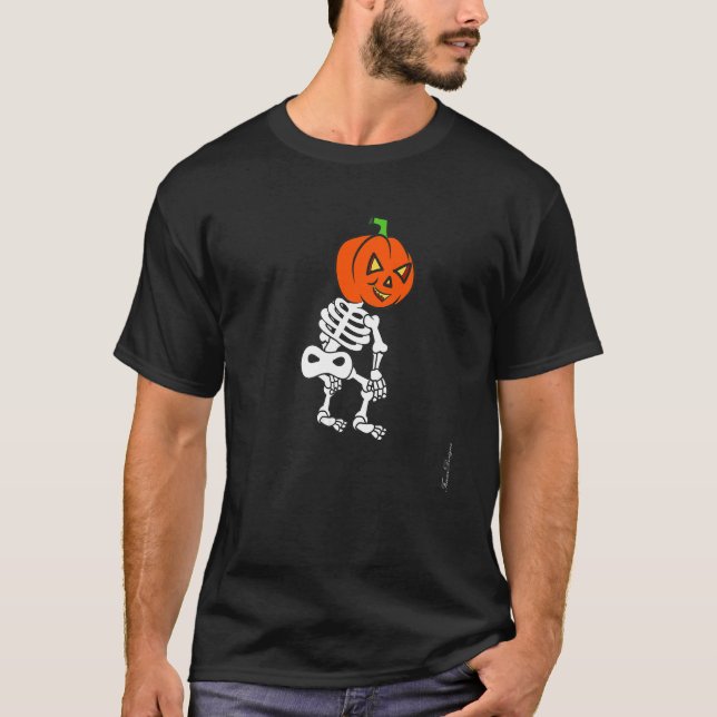 Camiseta Halloween pumpkin Vibes dance twerking skeleton  t (Anverso)