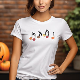 Camiseta Halloween Pumpkins Music Notes Cute T shirt