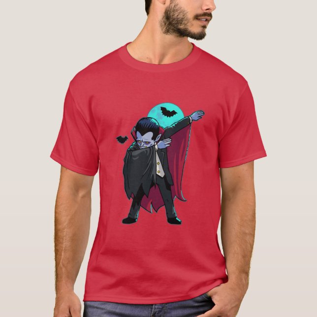 Camiseta Halloween que frota a Drácula (Anverso)
