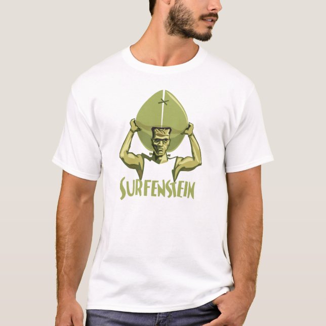 Camiseta Halloween que practica surf Frankenstein (Anverso)