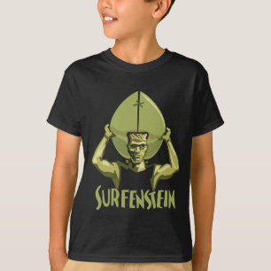 Camiseta Halloween que practica surf Frankenstein