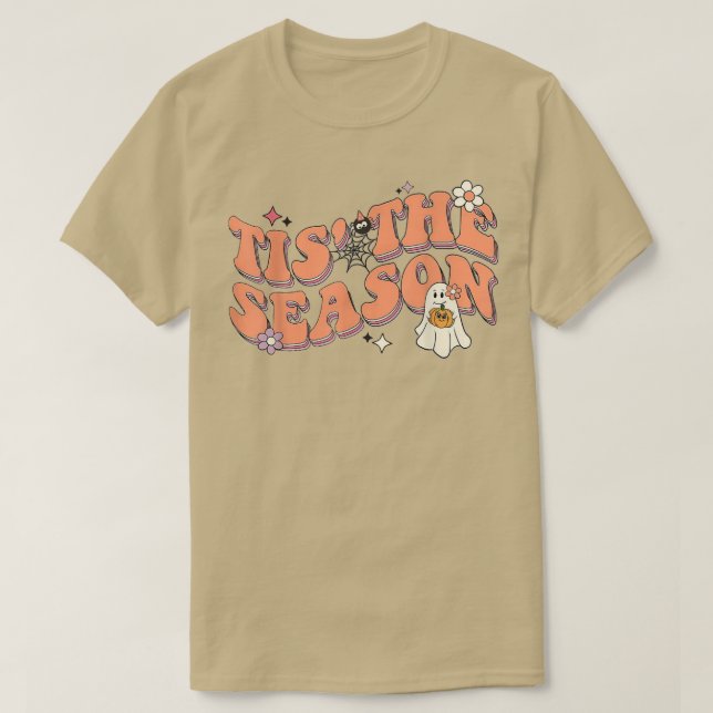 Camiseta Halloween quotes groovy ghost tis the season spook (Diseño del anverso)