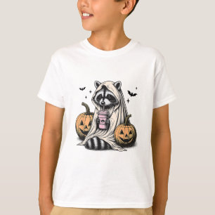 Camiseta Halloween Raccoon Ghost