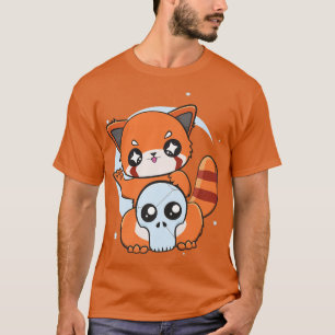 Camiseta Halloween Red Panda Bear Moon Y Stars Anime Mang