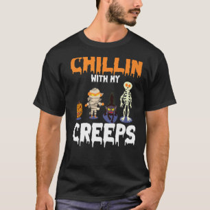 Camiseta Halloween Relajándome Con Mis Esqueletos De Gatos 