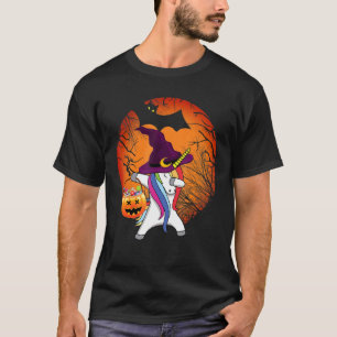 Camiseta Halloween retro bruja maldición Unicorn Dabbing