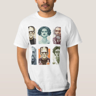 Camiseta Halloween Retro Frankenstein Monster Art