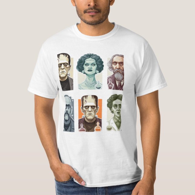Camiseta Halloween Retro Frankenstein Monster Art (Anverso)
